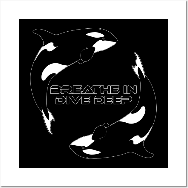 Breathe in Dive Deep Wall Art by NicGrayTees